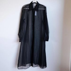 Vintage black organza dress shirt